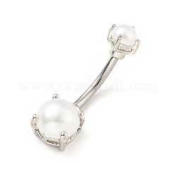 Bilanciere curvo con perline acriliche&nbsp;AJEW-G042-03P