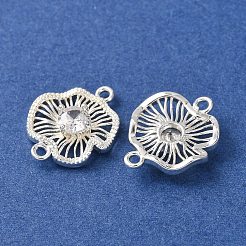 Ciondoli connettore in ottone con pavé di zirconi cubici trasparenti&nbsp;CU-CBAEC99-11S