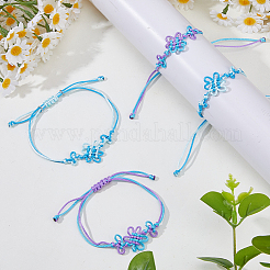 4 Stück 2 Farben verstellbares geflochtenes Armband aus Stoffkordel für Damen&nbsp;BJEW-FH0001-17