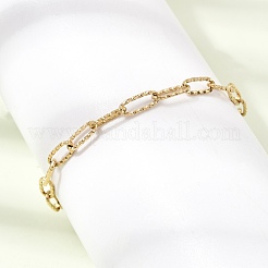 Bracciali a catena testurizzata a graffetta in acciaio inossidabile 304 da 4 mm per uomo e donna&nbsp;SA-CBAB767-08G