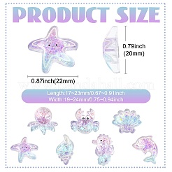 35 Stück 7 Stile leuchtende transparente Harz-Pailletten-Cabochons&nbsp;RESI-CJ0005-33