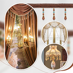 Garnitures en dentelle à franges en polyester de 11 m&nbsp;SRIB-WH0026-27A