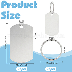 Kit fai da te per realizzare portachiavi in acciaio inossidabile&nbsp;DIY-OC0014-11B