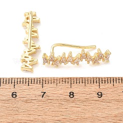 Ohrstecker mit Crawler-Design und Pavé-Fassung aus Messing und Zirkonia&nbsp;KK-CBAA351-06G