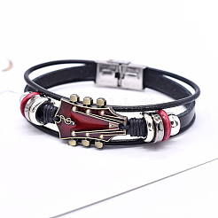1 Armband aus Legierung und Lederkordel für Damen und Herren&nbsp;BJEW-CL0001-56