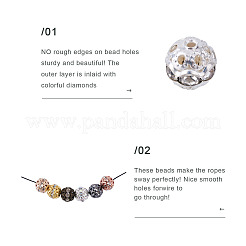 160 шт. 8-х цветные бусины из сплава со стразами&nbsp;FIND-CW0001-11