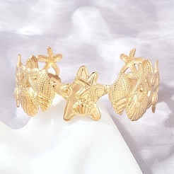 Bracelets manchettes en acier inoxydable 304 sur le thème de l'océan pour femmes&nbsp;SA-Z002-03G-01