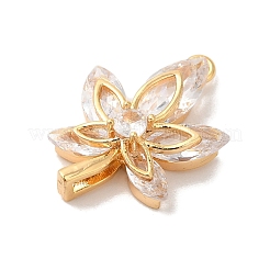 Латунные микропаве прозрачные подвески с фианитом&nbsp;KK-M294-05G-02