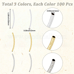 300шт 3 цвета латунные бусины трубки&nbsp;KK-PA0001-07