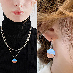 Подвески из непрозрачной смолы и прозрачной смолы и орехового дерева&nbsp;RESI-SZ0001-12