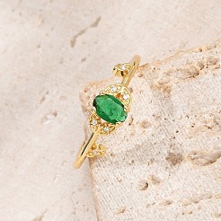 Кольца-манжеты для женщин с покрытием из латуни с микропаве из кубического циркония&nbsp;RJEW-M028-104G