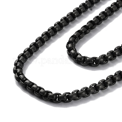Placcatura ionica (ip) 304 catene in acciaio inossidabile collane a doppio strato&nbsp;NJEW-P288-05AS