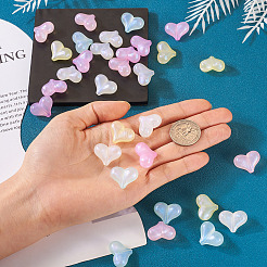 50шт 5 цвета радужные переливающиеся акриловые бусины&nbsp;RESI-TA0002-19