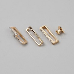 4 pièce 4 styles de breloques rectangulaires en alliage de zinc pour bracelet de montre&nbsp;FIND-WH0111-651B