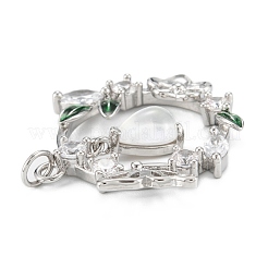 Подвески из прозрачного кубического циркония из латуни&nbsp;ZIRC-C024-20P