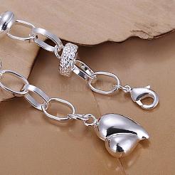 Braccialetti di fascino del cuore di ottone per le donne&nbsp;BJEW-BB12508