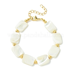 Armbänder aus natürlicher Trochidenmuschel und Messingperlen für Damen&nbsp;BJEW-JB13958