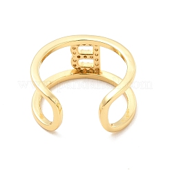 Кольцо-манжета с открытой буквой из прозрачного кубического циркония&nbsp;RJEW-A012-01G-B