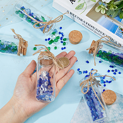 Стеклянные бусины в украшениях для витрины прозрачных стеклянных бутылок&nbsp;AJEW-AB00172