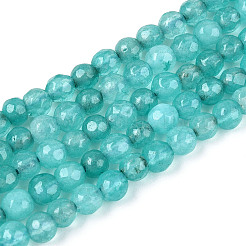 Gefärbt natürlichen weißen Jade Perlen Stränge&nbsp;G-T139-4mm-60-15