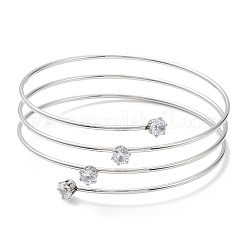 Браслет из нержавеющей стали 304 с тройными петлями и проволочной обмоткой&nbsp;BJEW-K227-02P