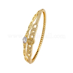 Bracelets à charnière en laiton plaqué or avec micro pavé de zircones cubiques&nbsp;BJEW-H624-07B-G