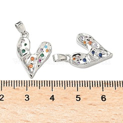 Латунные микропаве прозрачные подвески с фианитом&nbsp;KK-B139-03P