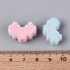 Флокированные непрозрачные акриловые бусины в форме сердца&nbsp;OACR-T030-13M