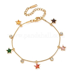 Charm-Armbänder aus Edelstahl 304 mit Pavé-Fassung aus Zirkonia für Damen&nbsp;BJEW-T027-03G