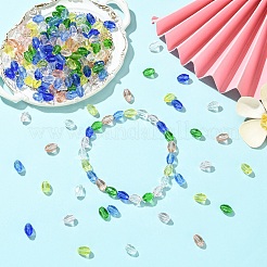 210pcs 7 Farben transparente Glasperlen&nbsp;GL-YW9D8D-02