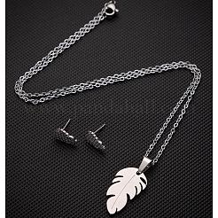 201 комплект из ожерелий и серег-гвоздиков из нержавеющей стали&nbsp;FS-WGB00D6-08