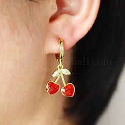 Комплекты из латунных подвесок и серег-колец с микропаве из кубического циркония&nbsp;FS-WGB514D-02