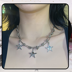 2 шт. 2 комплекта ожерелий из сплава со звездами для женщин&nbsp;NJEW-SC0001-51