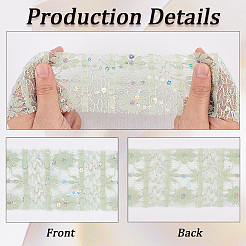 5 ярд полиэстеровых цветочных кружевных лент с пайетками&nbsp;OCOR-GF0005-24A