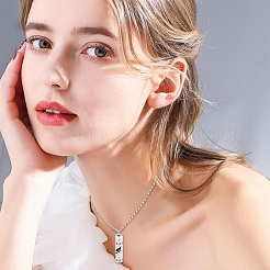 2 шт. 2 стиля антикоррозийных мини-ожерелья в виде полых колонн из нержавеющей стали в виде флаконов духов&nbsp;NJEW-DR0001-02A