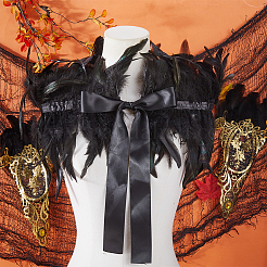 Mantello e maniche lunghe per cosplay in poliestere e piume artificiali per donna&nbsp;AJEW-AR0005-63