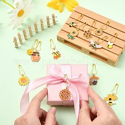 20 шт. эмалированный маркер для застежки-молнии с изображением пчел&nbsp;HJEW-CJ00066