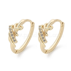 Boucles d'oreilles en laiton avec zircone cubique transparente&nbsp;EJEW-Q014-14G