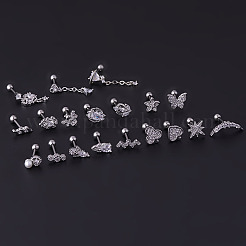Orecchini a forma di cuore con micro pavé di zirconi cubici trasparenti in ottone&nbsp;WGFE0B0-13