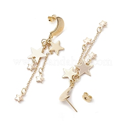 Серьги-гвоздики с подвесками «луна и звезда» из нержавеющей стали 304&nbsp;EJEW-TA00504