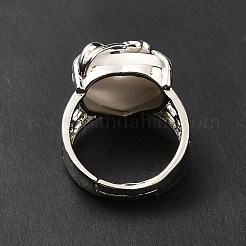 Регулируемые кольца из натурального говлита&nbsp;RJEW-P043-03P-10