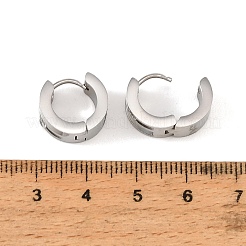 Orecchini a cerchio in acciaio inossidabile 304 con zirconi cubici per donna&nbsp;SA-CBAF36C-01P