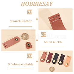 5 pz. 5 colori di fermagli per borse in pelle bovina ad arco da cucire&nbsp;FIND-HY0002-37