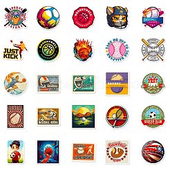 50 Stück Sportball-PP-wasserdichte Aufkleberetiketten&nbsp;PW-WG71457-01