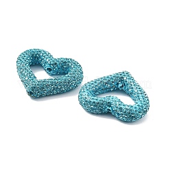 Бусины из полимерной глины в форме сердца со стразами&nbsp;CLAY-NH0001-09A-12