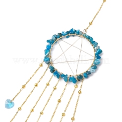 Проволочная оплетка из натурального апатита&nbsp;HJEW-JM02371-05