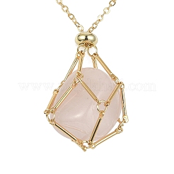 2 шт. 2 цвета латунные звенья цепи макраме сумка пустой камень держатель для изготовления подвесок ожерелья&nbsp;NJEW-JN04466-02