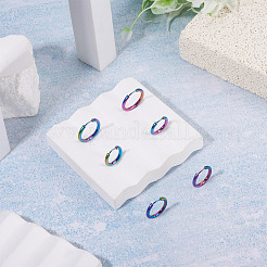6 pieza de 3 estilos de pendientes de aro huggie de acero inoxidable 202&nbsp;EJEW-TAD0001-01