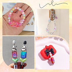 24 шт. 3-цветные радужные переливающиеся акриловые эмалевые бусины с УФ-покрытием&nbsp;SACR-PA0001-02A