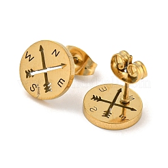 Золотые серьги-гвоздики из нержавеющей стали 304 для женщин&nbsp;LS-EJEW-E294-01G-05